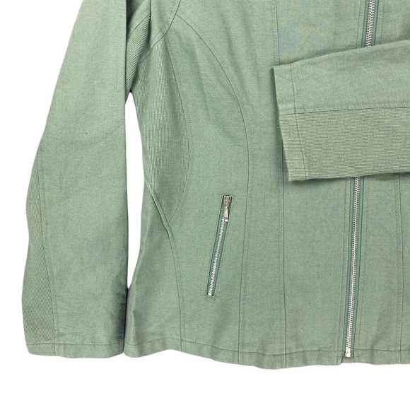 Sundance Green Linen Cotton Moto Jacket - Picture 3 of 7